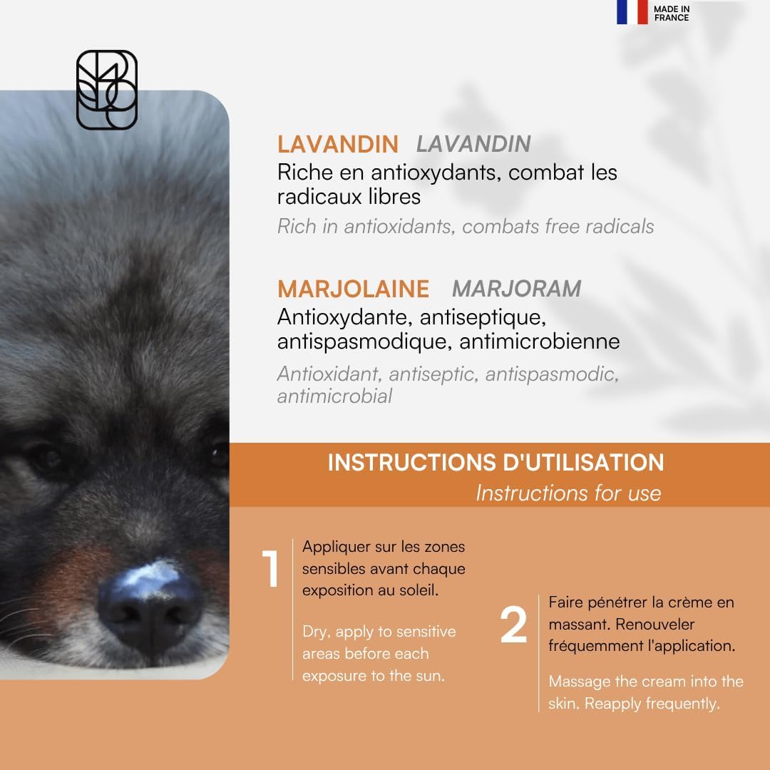 Crème solaire naturelle Sun Protect pour chiens et chats
