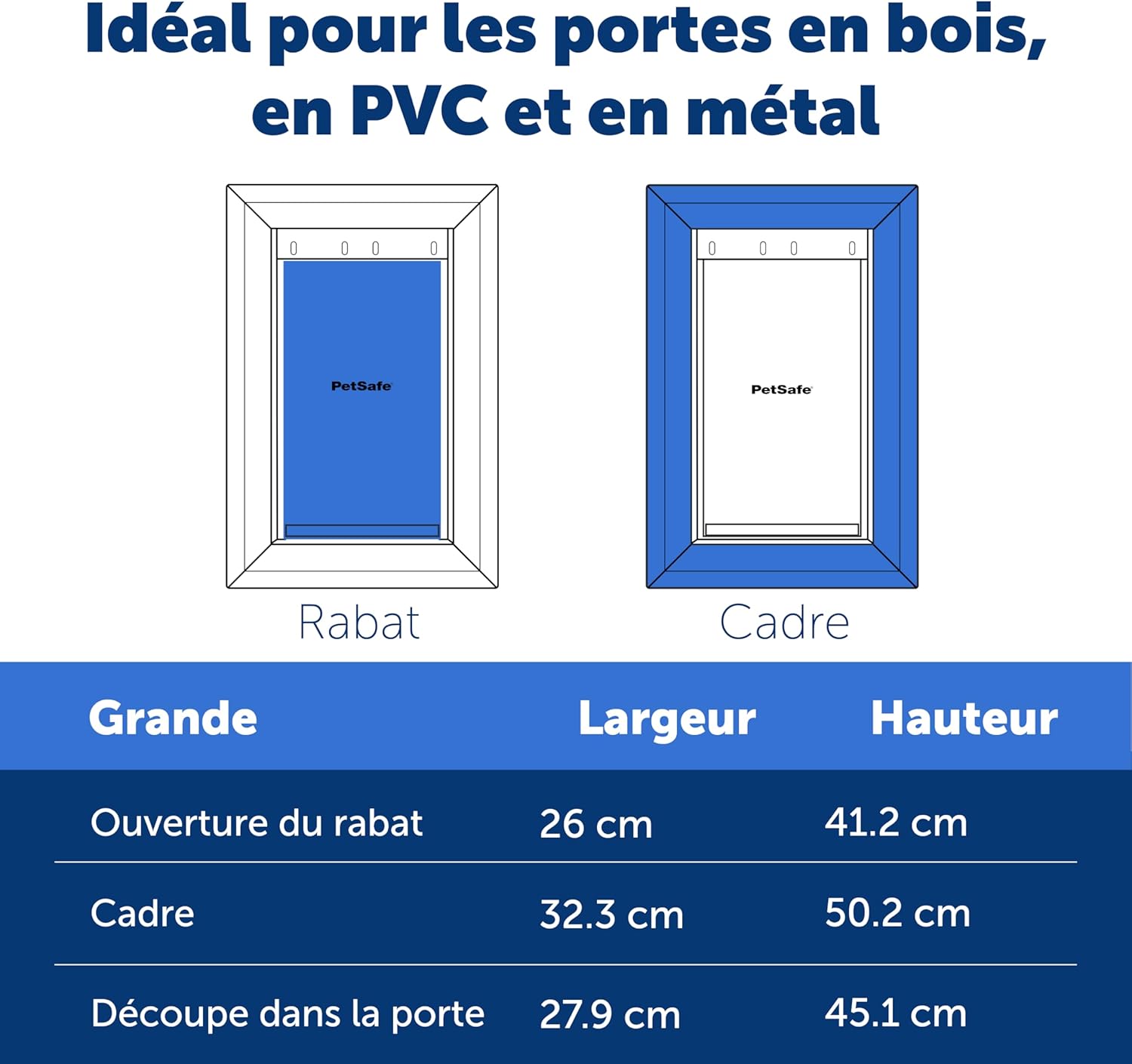 Porte de passage Staywell aluminium volet magnétique