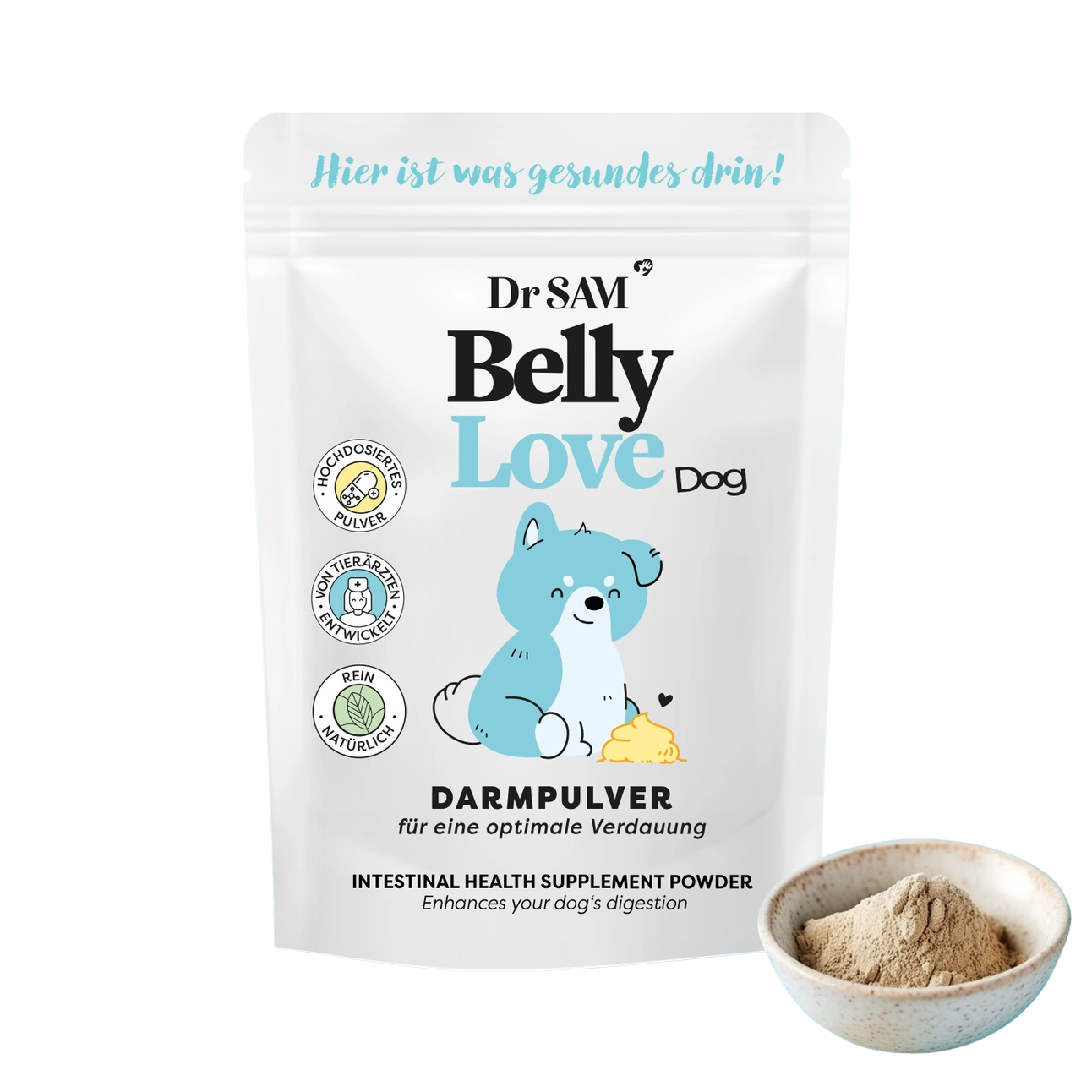 Poudre intestinale à base de plantes pour chiens