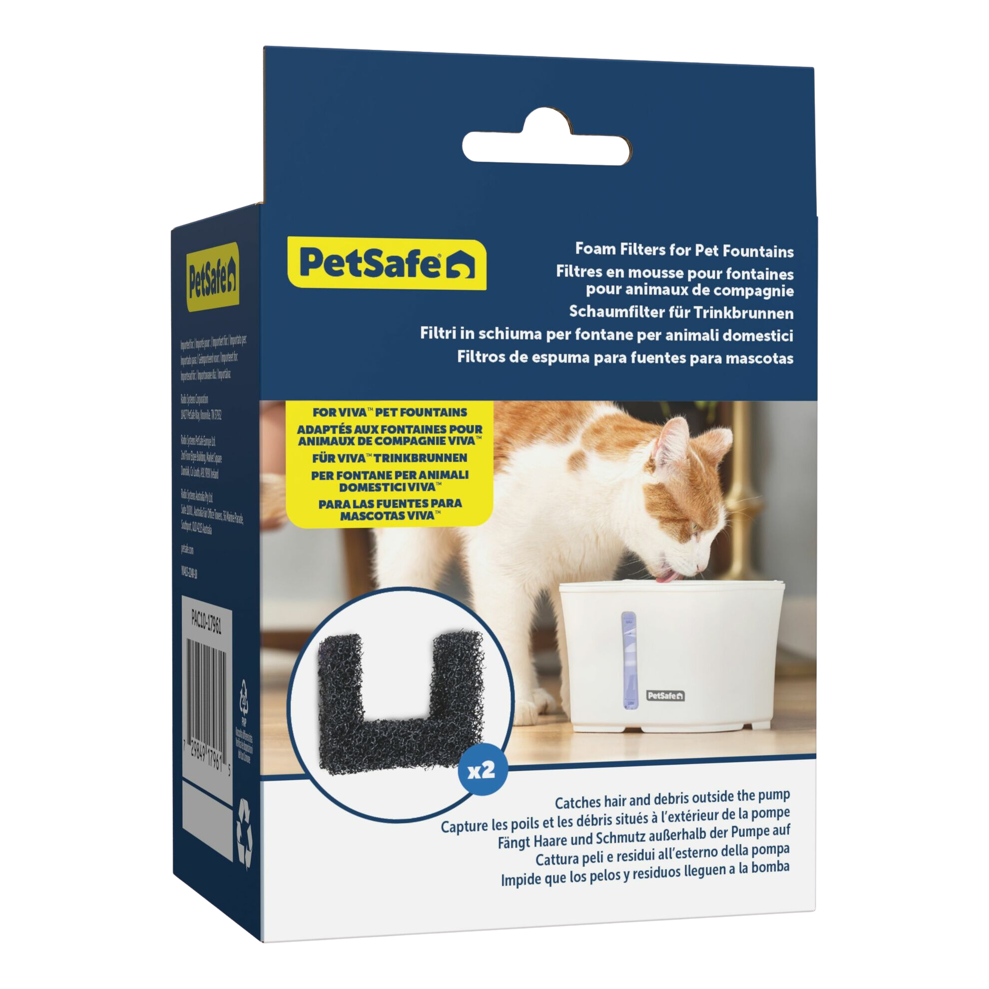Lot de 2 filtres en mousse pour fontaine Petsafe Viva