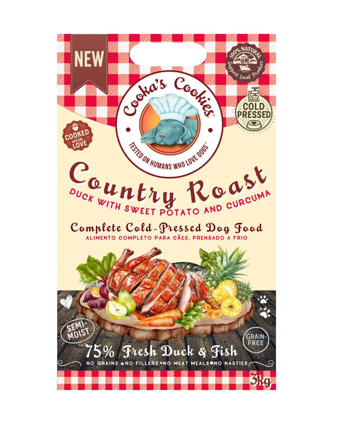 Croquettes semi-humides Rôti Campagnard canard et poisson