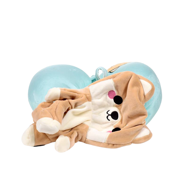 Coussin de voyage 2-en-1 Shiba Inu