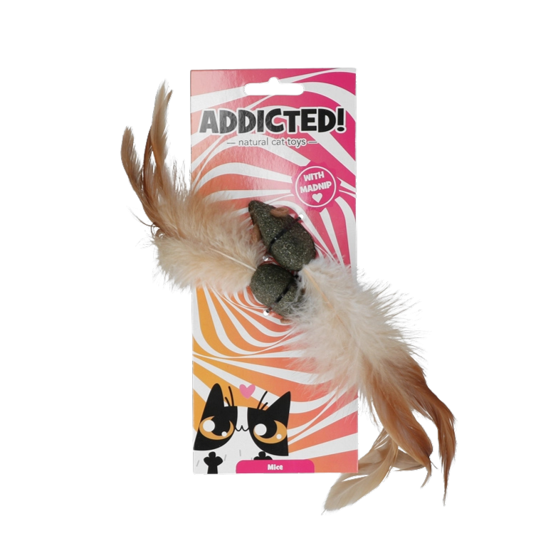 Duo de souris en matatabi avec plumes