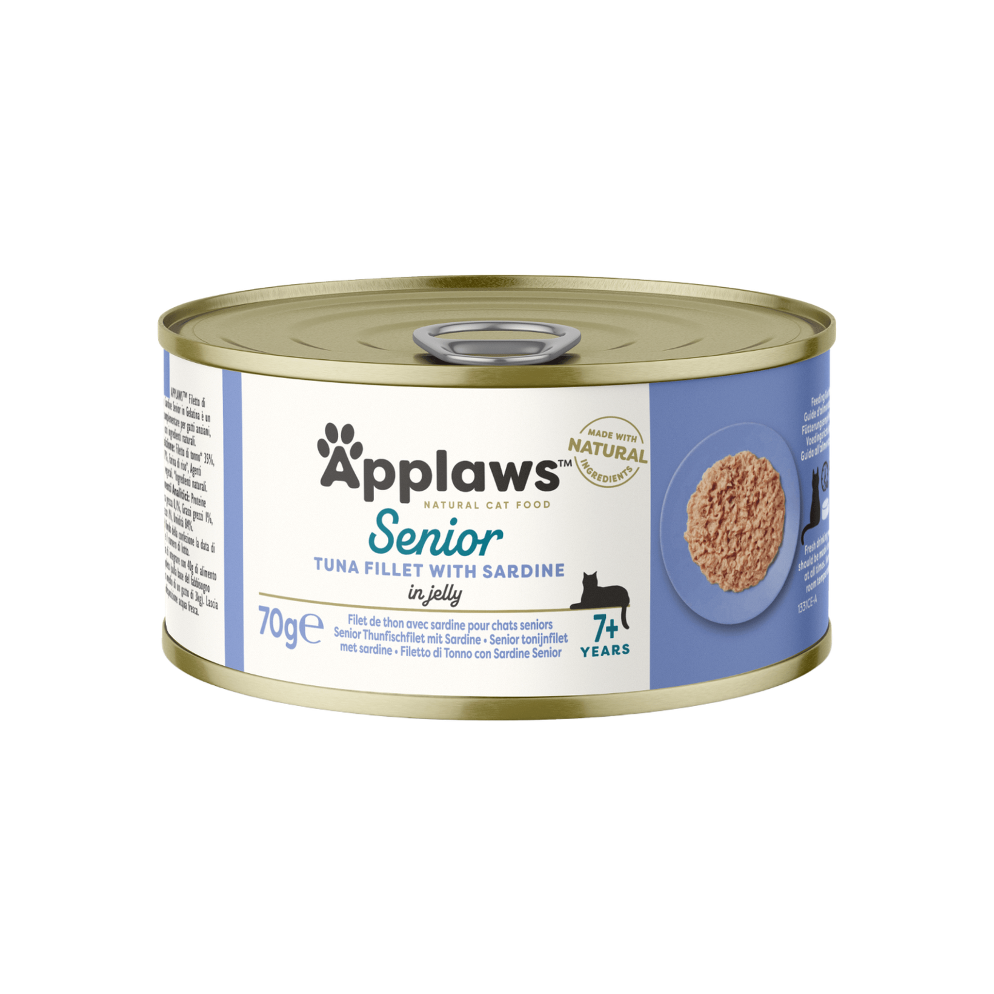 Émiettés de thon et sardine en gelée pour chats seniors