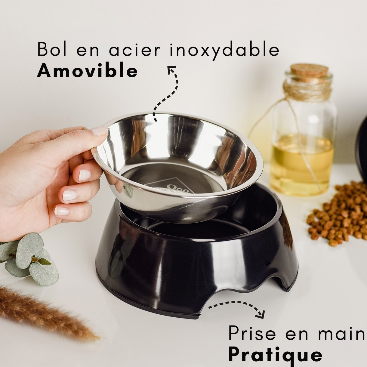 Lot de 2 gamelles mélamine et inox