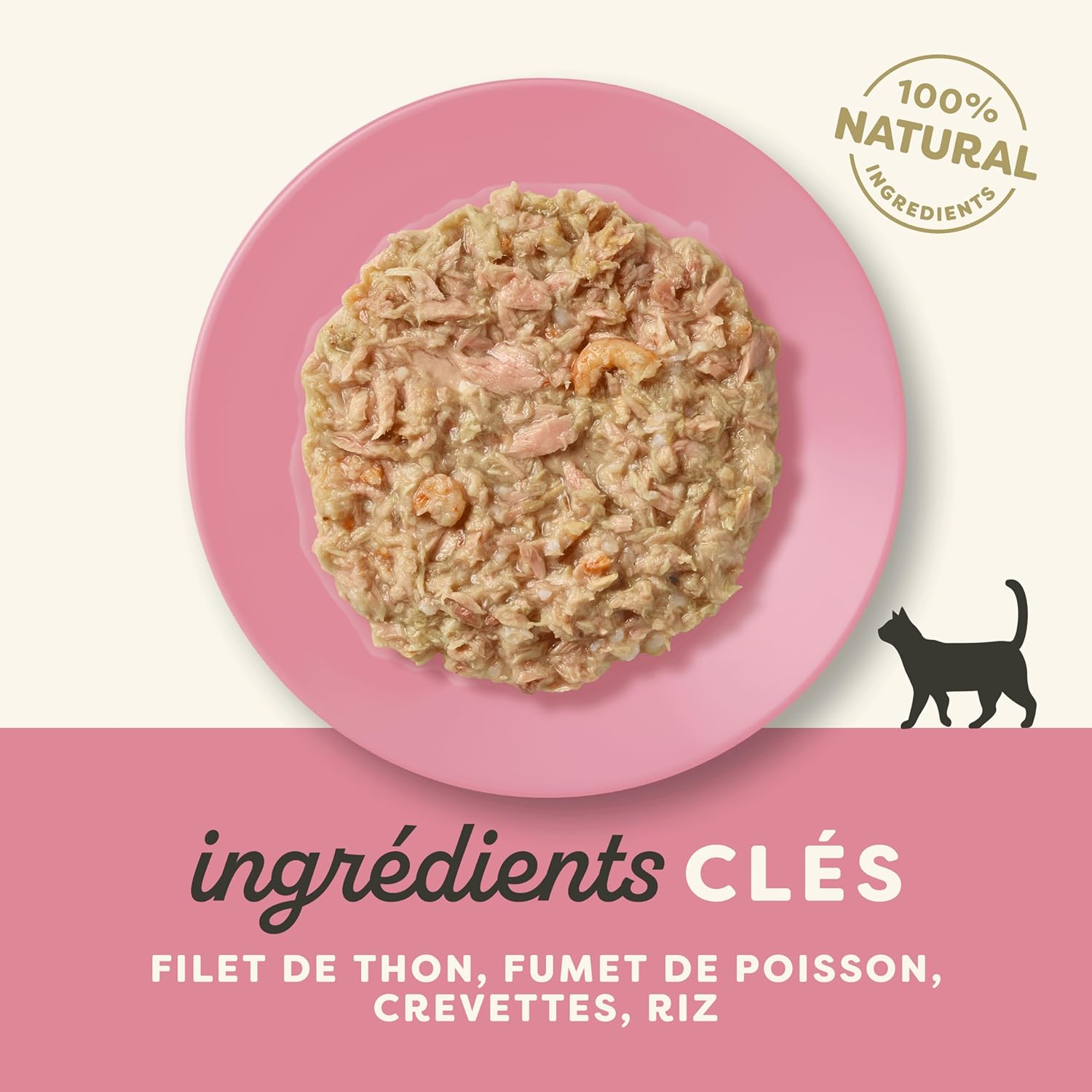 Filet de thon et crevettes en bouillon pour chats adultes