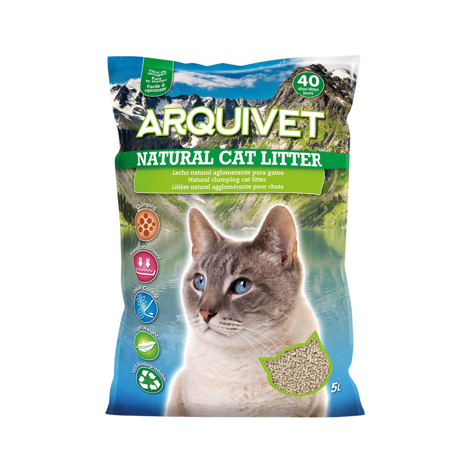 Litière agglomérante naturelle pin et bentonite