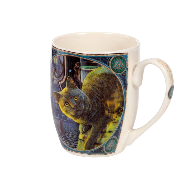 Mug en porcelaine chat et chaudron rouillé