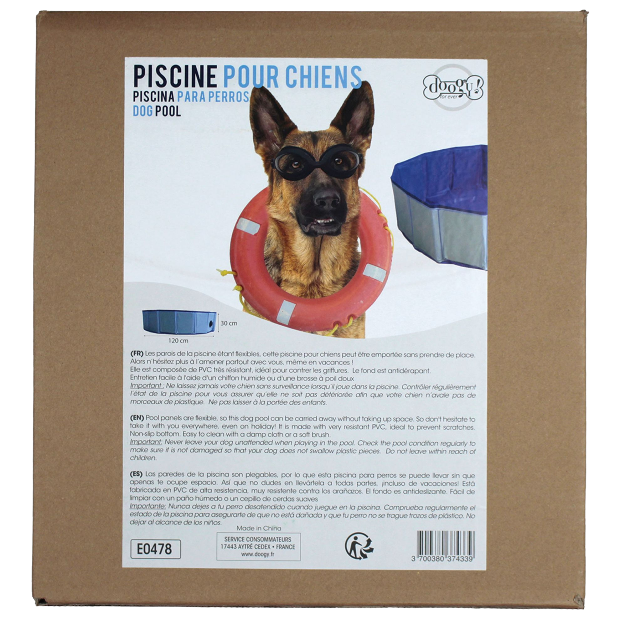 Piscine pliable pour chiens