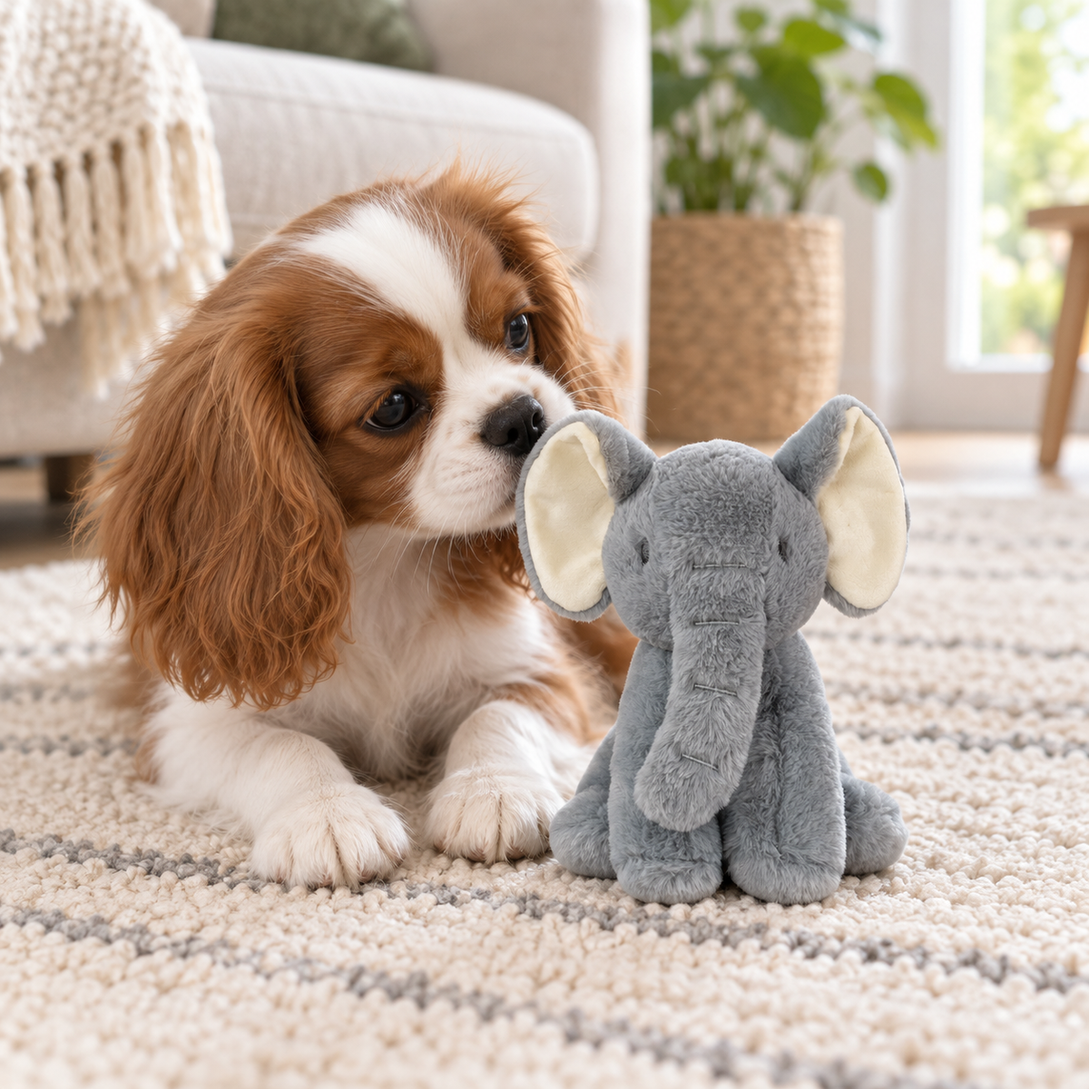 Peluche Éléphant en tissu recyclé pour chiens