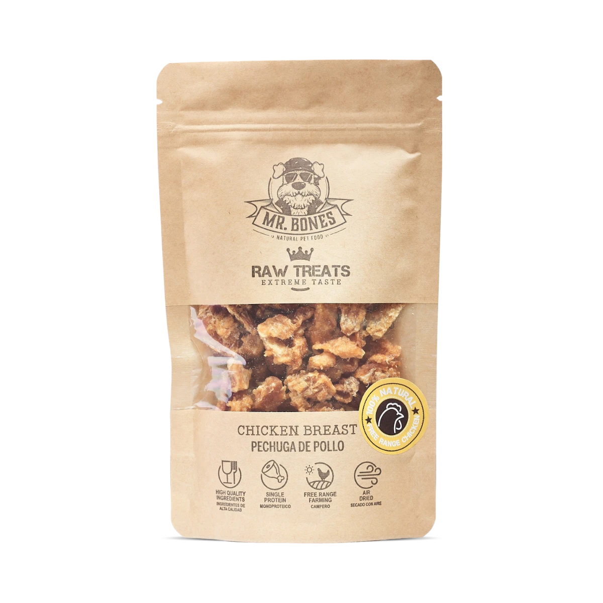 Bouchées de poitrine de poulet déshydratée