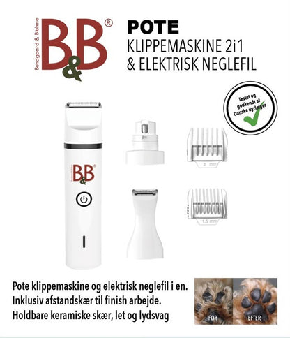 Kit tondeuse 2-en-1 pour pattes et griffes