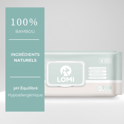 Lingettes de toilettage naturelles en bambou