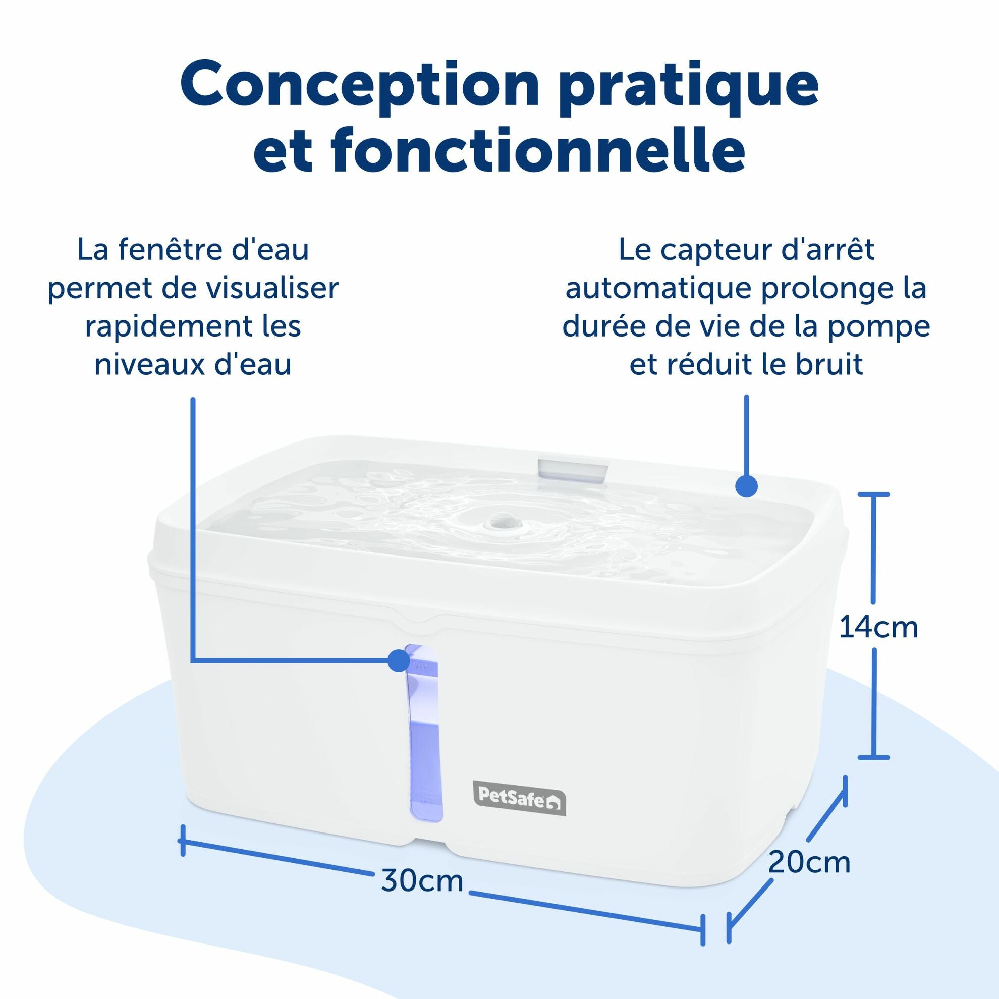 Fontaine à eau Viva silencieuse à double filtration