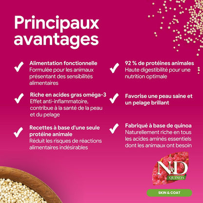 Croquettes caille et quinoa pour petits chiens adultes