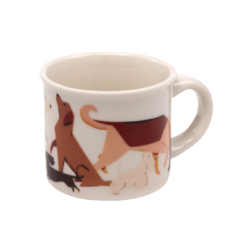 Lot de 2 tasses expresso motif chiens