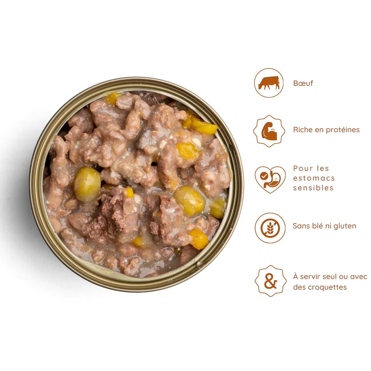 Émietté de bœuf aux légumes pour chats adultes et seniors