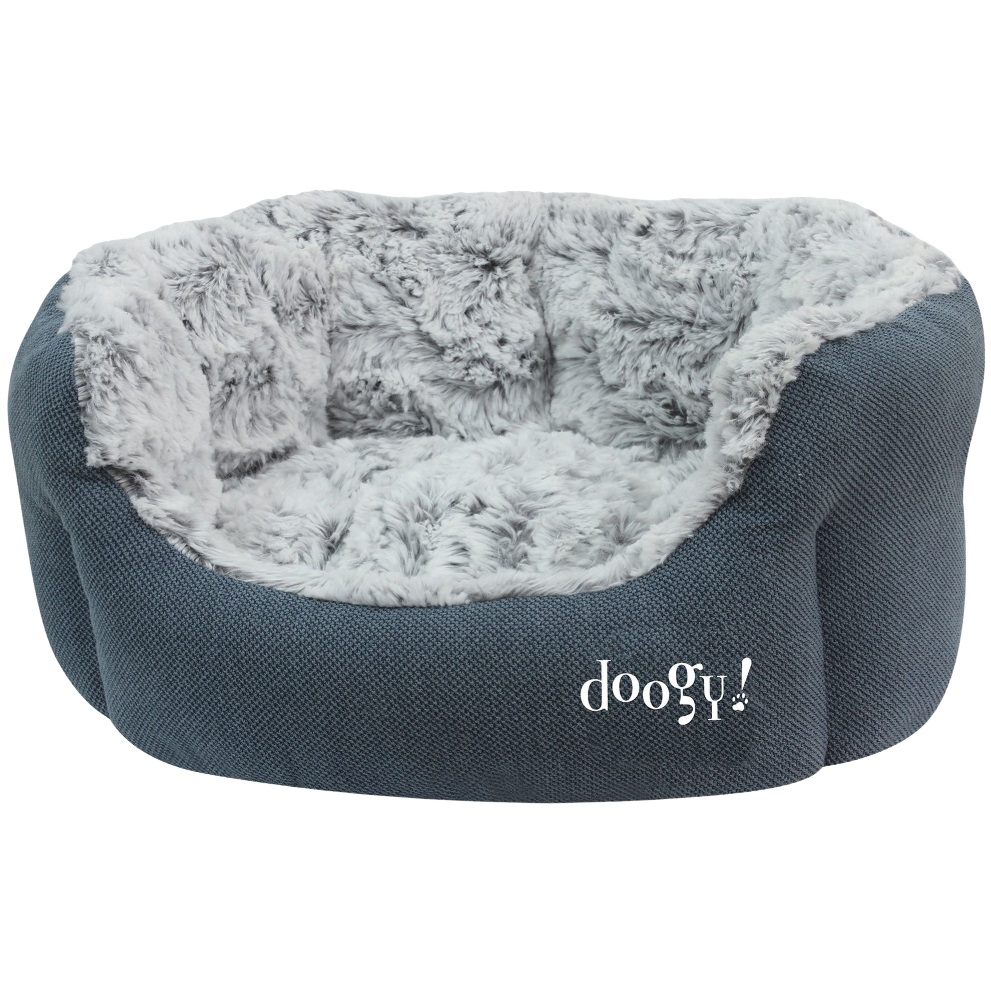 Corbeille ovale moelleuse imitation fourrure