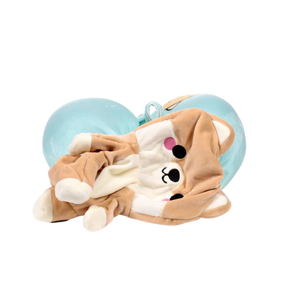 Coussin de voyage 2-en-1 Shiba Inu