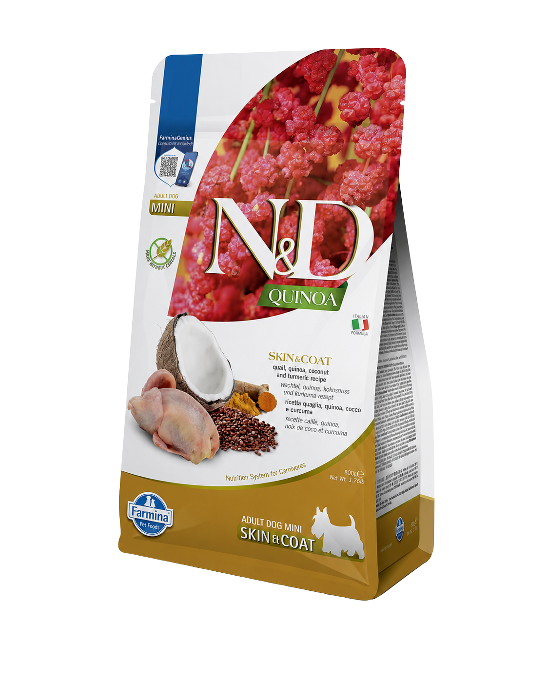 Croquettes caille et quinoa pour petits chiens adultes