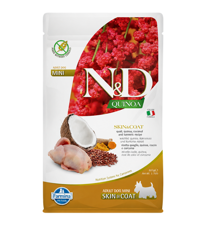 Croquettes caille et quinoa pour petits chiens adultes