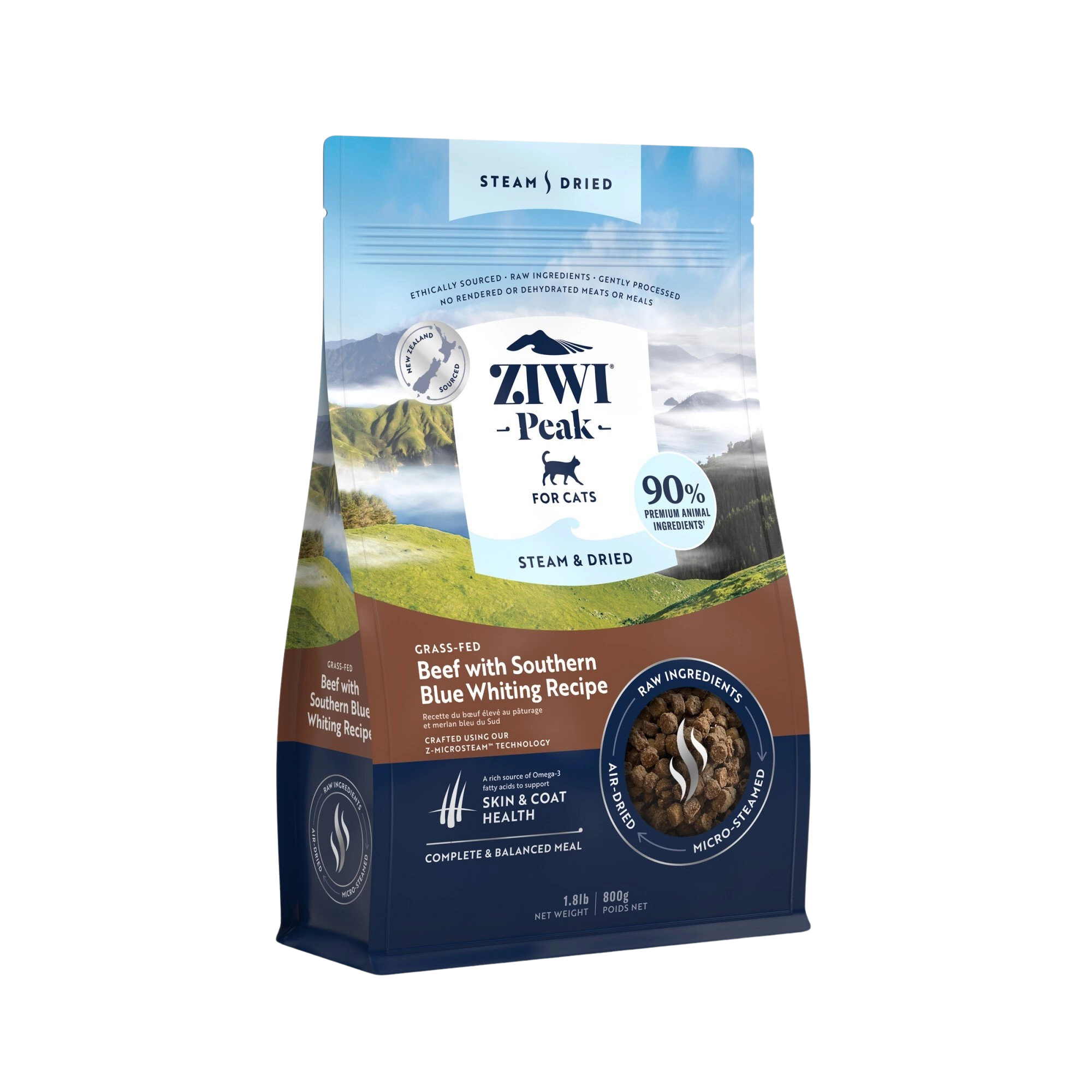 Croquettes boeuf & merlan bleu du Sud pour chats