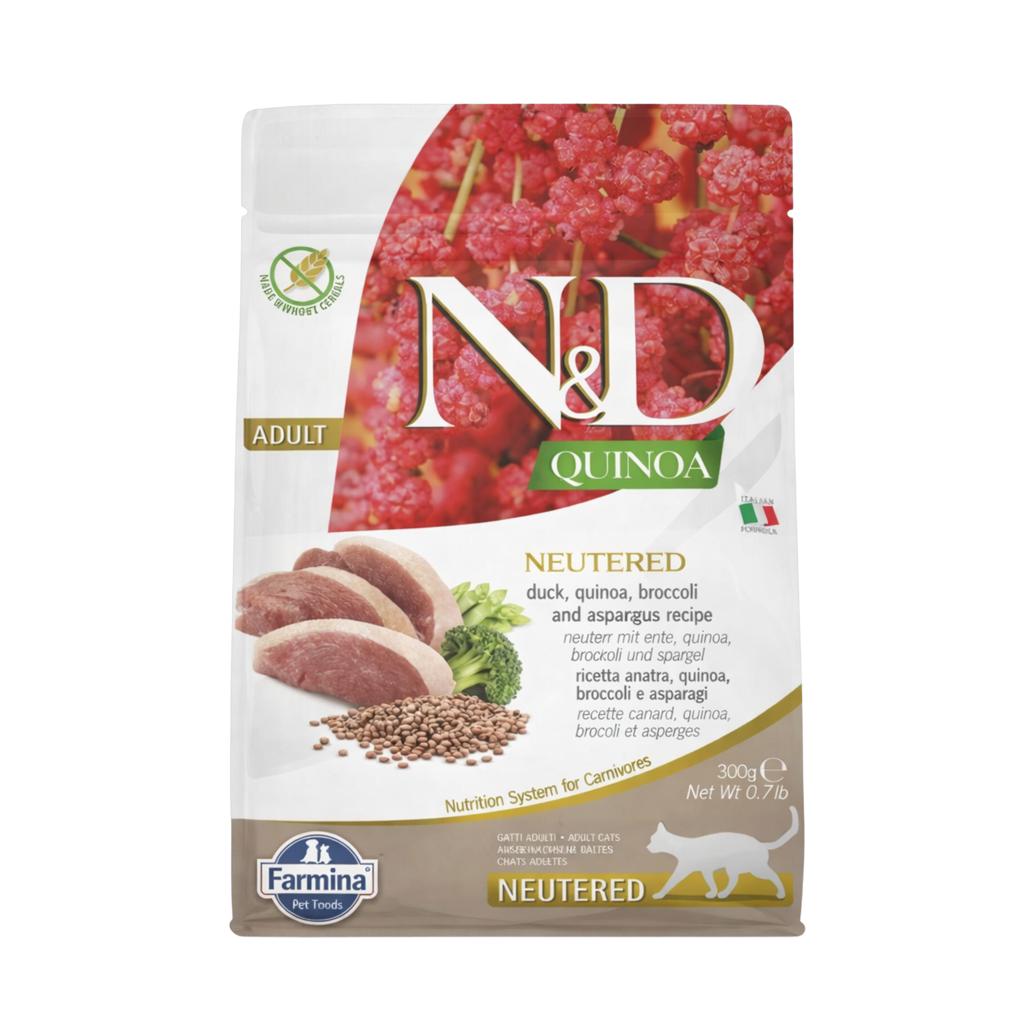 Croquettes canard et légumes pour chats adultes stérilisés