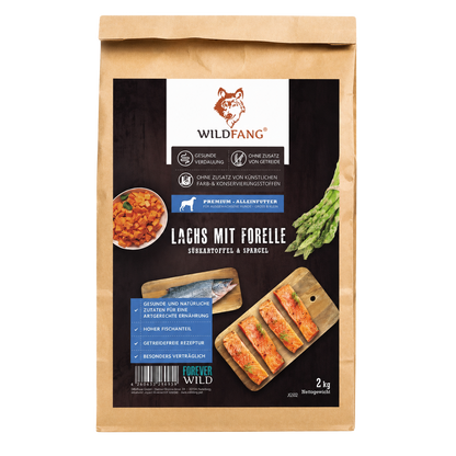 Croquettes au saumon et à la truite pour chiens adultes