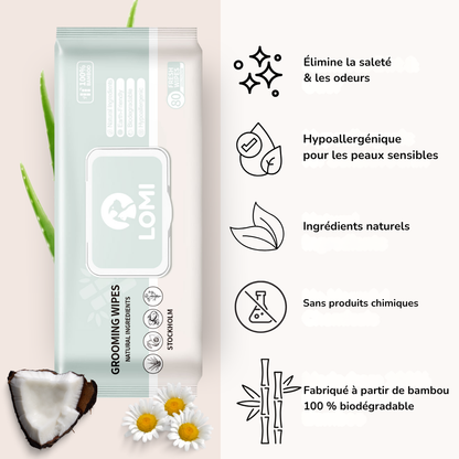 Lingettes de toilettage naturelles en bambou