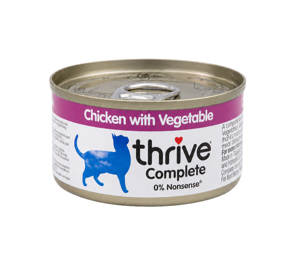 Émincé de poulet aux légumes pour chats adultes