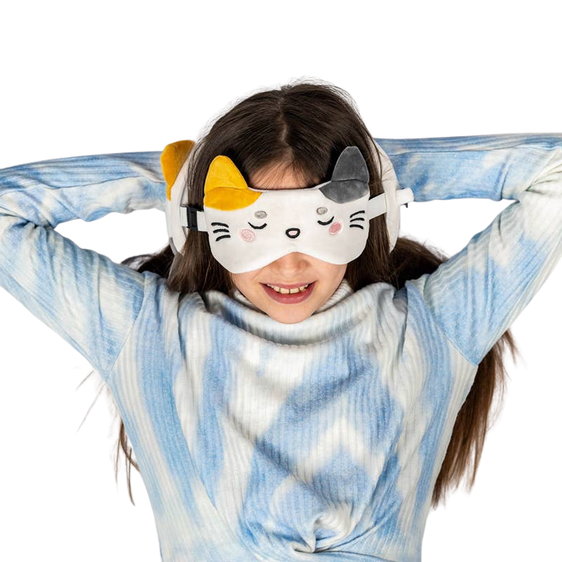 Coussin de voyage 2-en-1 Lola the Cat avec masque