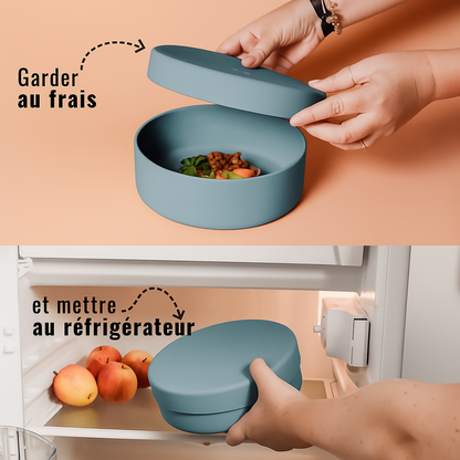 Gamelle en silicone avec couvercle