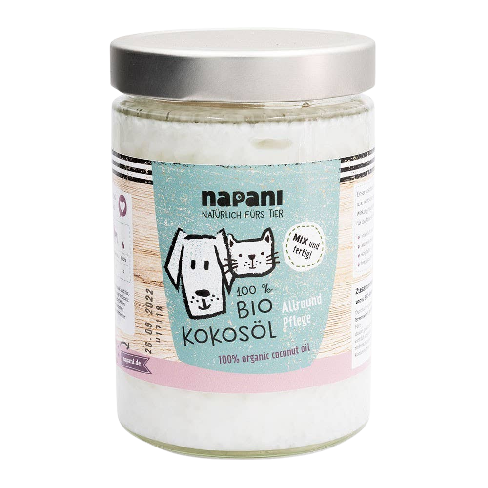 Huile de coco bio pressée à froid pour chiens et chats
