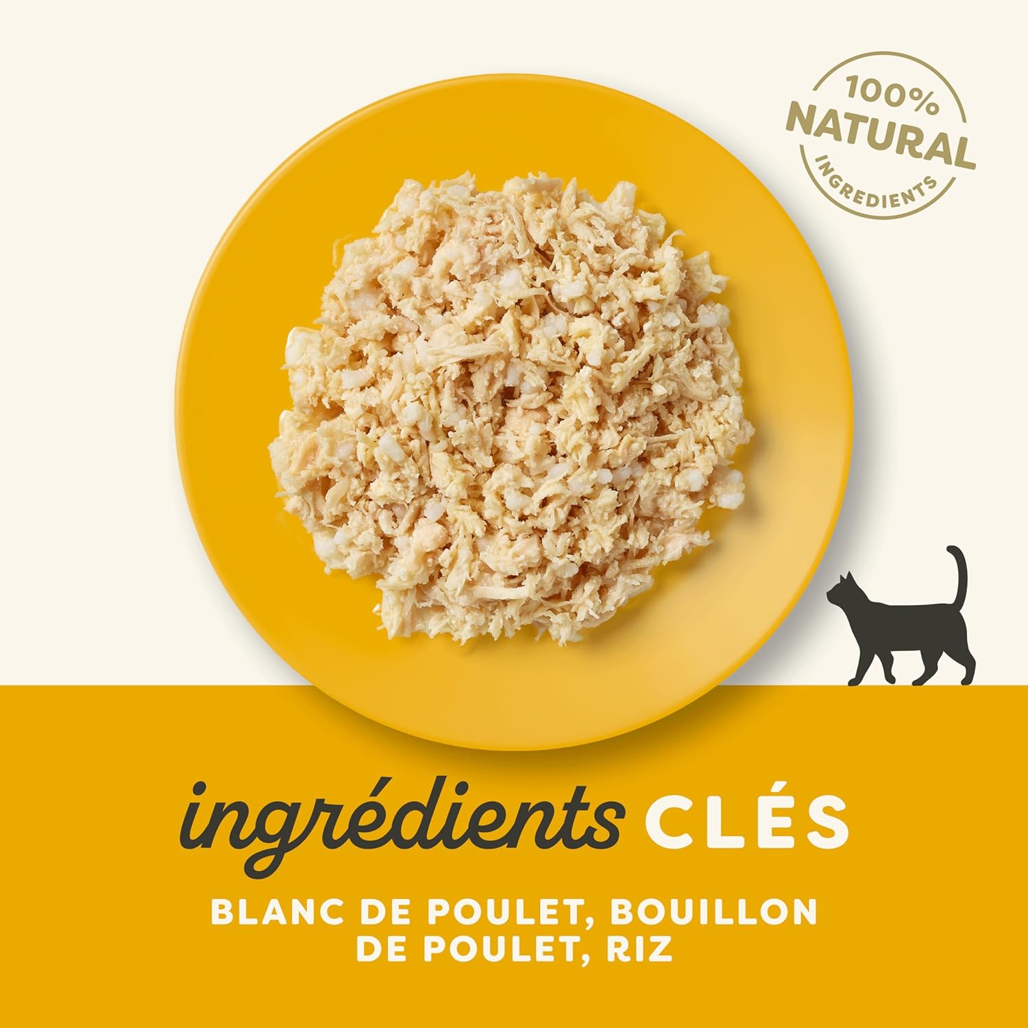 Émietté de blanc de poulet en bouillon pour chats adultes