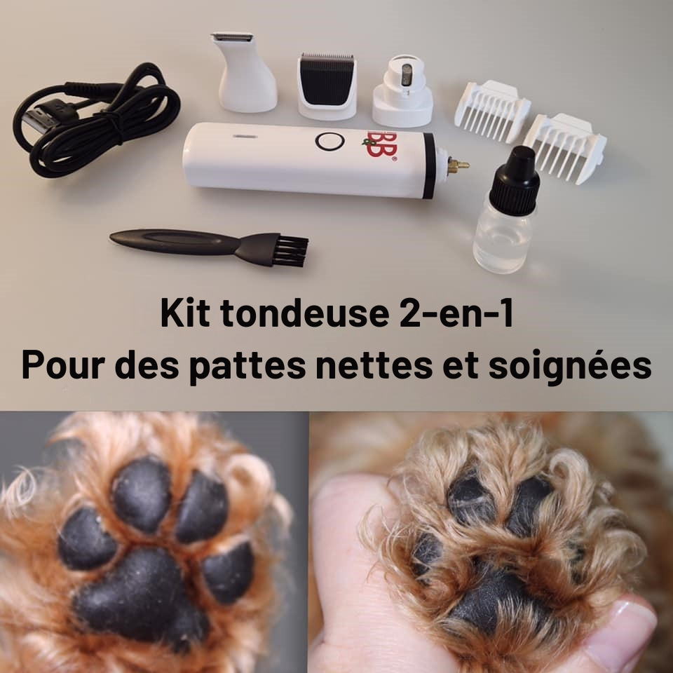 Kit tondeuse 2-en-1 pour pattes et griffes