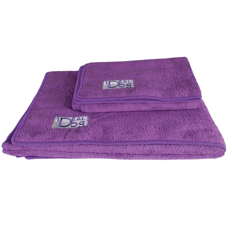 Lot de 2 serviettes microfibre absorbantes pour chiens et chats