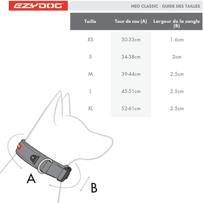 Collier Neo Classic en néoprène pour chiens