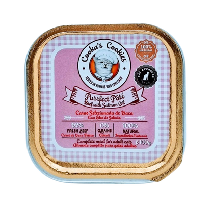 Pâté bœuf et huile de saumon