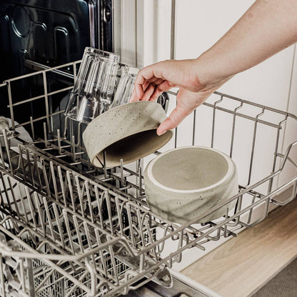 Gamelle double en céramique sur support en bambou